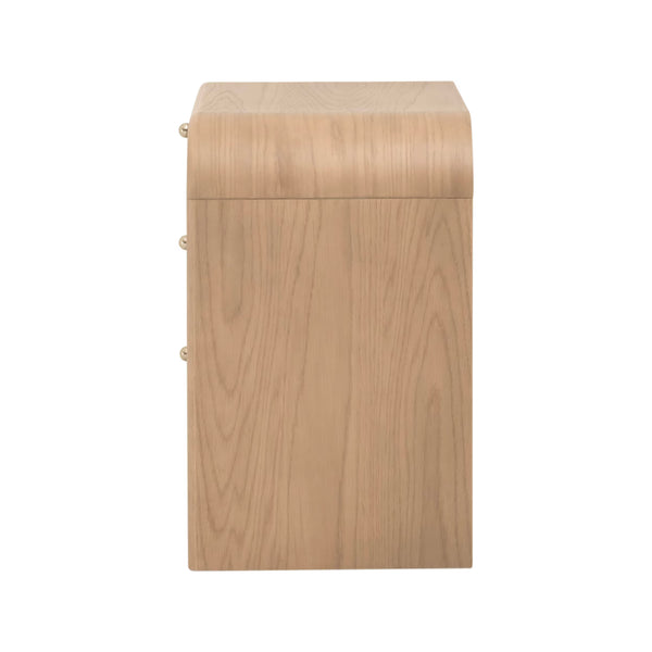 Essentials for Living Cannes 3-drawer Oak and Cane Nightstand with Soft Close Drawers for Bedrooms 5280.NAT-OAK