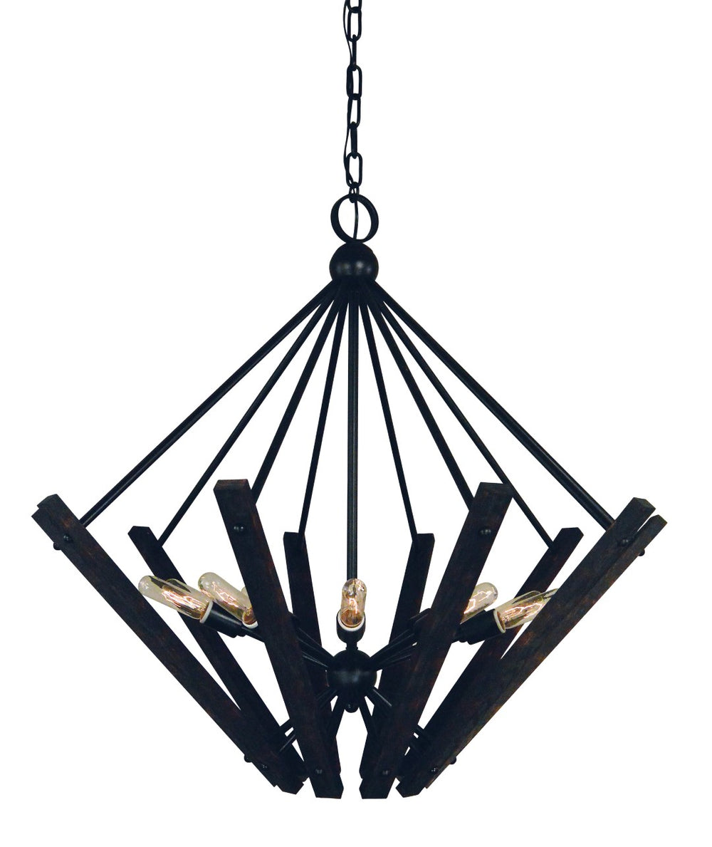 Framburg 10-light Handcrafted Matte Black Rustic Chandelier - Elegant Farmhouse Lighting For Any Space Matte Black Metal 5280 Mblack
