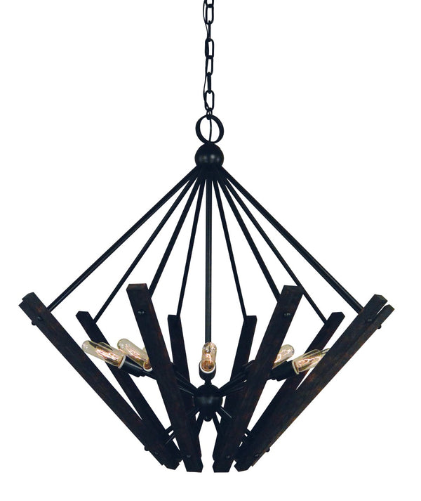 Framburg 10-light Handcrafted Matte Black Rustic Chandelier - Elegant Farmhouse Lighting For Any Space Matte Black Metal 5280 Mblack