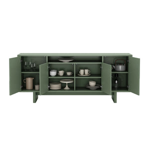 English Elm Ella 71" Sideboard with Soft-Close Doors, Adjustable Shelves, 9 Cubby Spaces & Modern Sled Legs Sage Green B365S00108