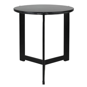 Homeroots 19" Black Aluminum And Brass Round End Table   528061