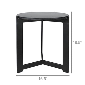 Homeroots 19" Black Aluminum And Brass Round End Table   528061