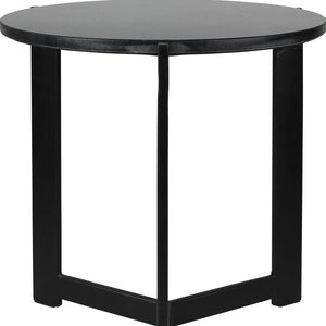 Homeroots 19" Black Aluminum And Brass Round End Table   528061