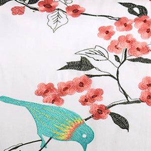 Homeroots Coral And White Queen 100% Cotton 200 Thread Count Washable Duvet Cover Set  Cotton 528103