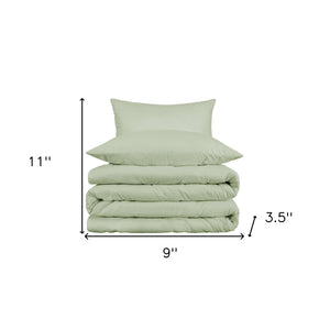 Homeroots Light Green Queen Cotton Blend 1000 Thread Count Washable Duvet Cover Set  Alfa Cotton 528108