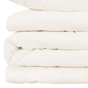 Homeroots Ivory Queen Cotton Blend 1000 Thread Count Washable Duvet Cover Set  Alfa Cotton 528110