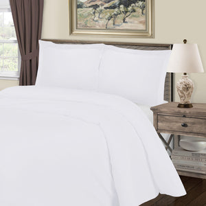 Homeroots White Queen Cotton Blend 1000 Thread Count Washable Duvet Cover Set  Alfa Cotton 528113