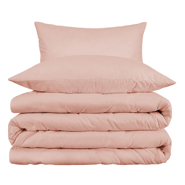 Homeroots Blush King Cotton Blend 1000 Thread Count Washable Duvet Cover Set  Alfa Cotton 528114