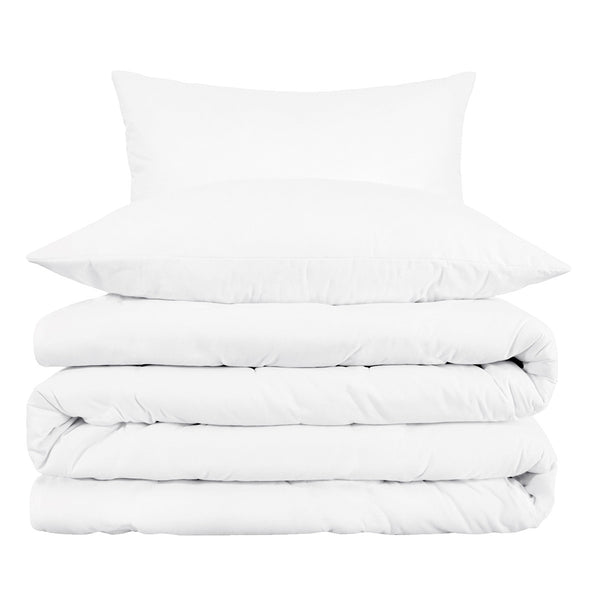 Homeroots White King Cotton Blend 1000 Thread Count Washable Duvet Cover Set  Alfa Cotton 528121