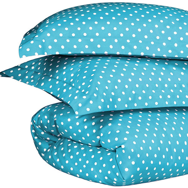 Homeroots Aqua King Cotton Blend 600 Thread Count Washable Duvet Cover Set  Cotton Rich 528127