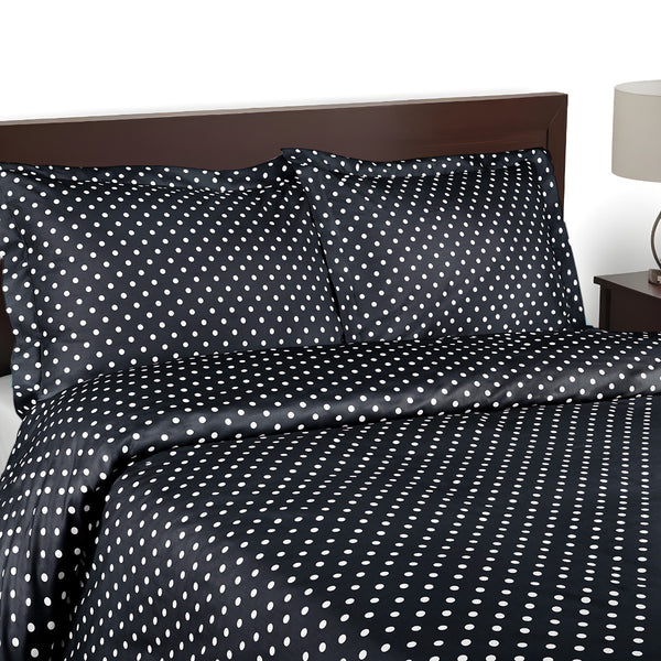 Homeroots Black And White King Cotton Blend 600 Thread Count Washable Duvet Cover Set  Cotton Rich 528128