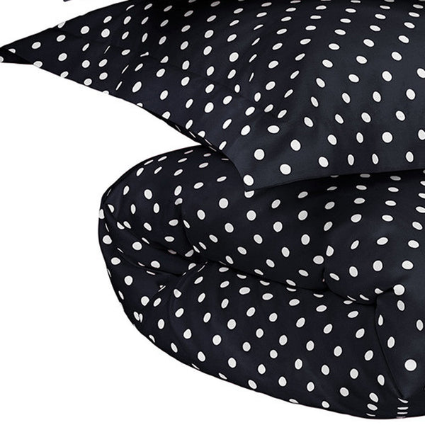 Homeroots Black And White King Cotton Blend 600 Thread Count Washable Duvet Cover Set  Cotton Rich 528128