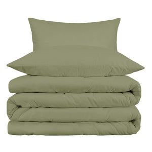 Homeroots Sage Queen Cotton Blend 1000 Thread Count Washable Duvet Cover Set  Egyptian Cotton 528162