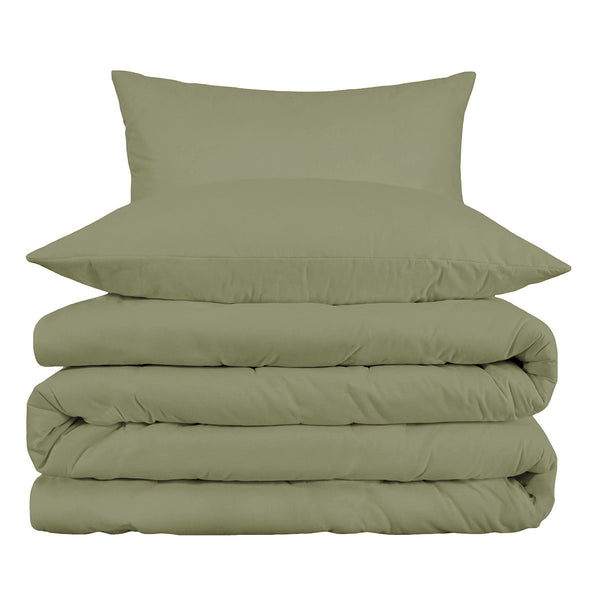 Homeroots Sage Queen Cotton Blend 1000 Thread Count Washable Duvet Cover Set  Egyptian Cotton 528162