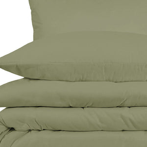 Homeroots Sage Queen Cotton Blend 1000 Thread Count Washable Duvet Cover Set  Egyptian Cotton 528162