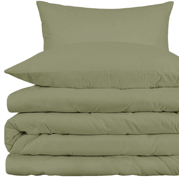 Homeroots Sage Queen Cotton Blend 1000 Thread Count Washable Duvet Cover Set  Egyptian Cotton 528162