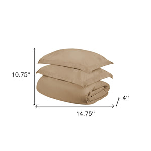 Homeroots Tan King Cotton Blend 1000 Thread Count Washable Duvet Cover Set  Egyptian Cotton 528180