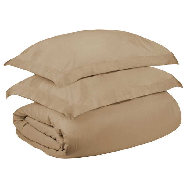 Homeroots Tan King Cotton Blend 1000 Thread Count Washable Duvet Cover Set  Egyptian Cotton 528180