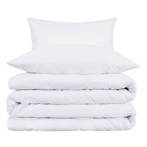 Homeroots White King Cotton Blend 1000 Thread Count Washable Duvet Cover Set  Egyptian Cotton 528182