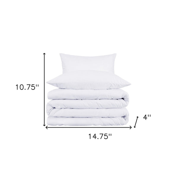 Homeroots White King Cotton Blend 1000 Thread Count Washable Duvet Cover Set  Egyptian Cotton 528182