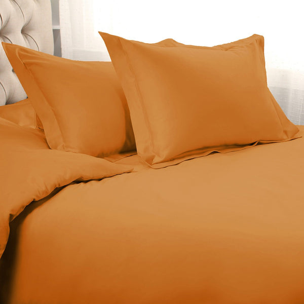 HomeRoots Orange Queen Duvet Cover Set - 1200 Thread Count Cotton Blend, Stylish Washable & Durable Comfort 528185