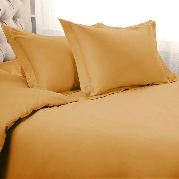 Homeroots Gold Queen Cotton Blend 1200 Thread Count Washable Duvet Cover Set  Egyptian Cotton 528186