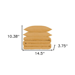 Homeroots Gold Queen Cotton Blend 1200 Thread Count Washable Duvet Cover Set  Egyptian Cotton 528186