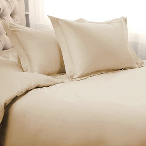 HomeRoots Ivory Queen Duvet Cover Set - 1200 Thread Count Cotton Blend, All-Season Comfort & Easy Care 528187
