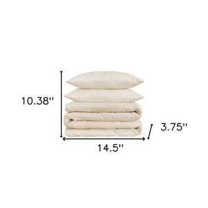 HomeRoots Ivory Queen Duvet Cover Set - 1200 Thread Count Cotton Blend, All-Season Comfort & Easy Care 528187