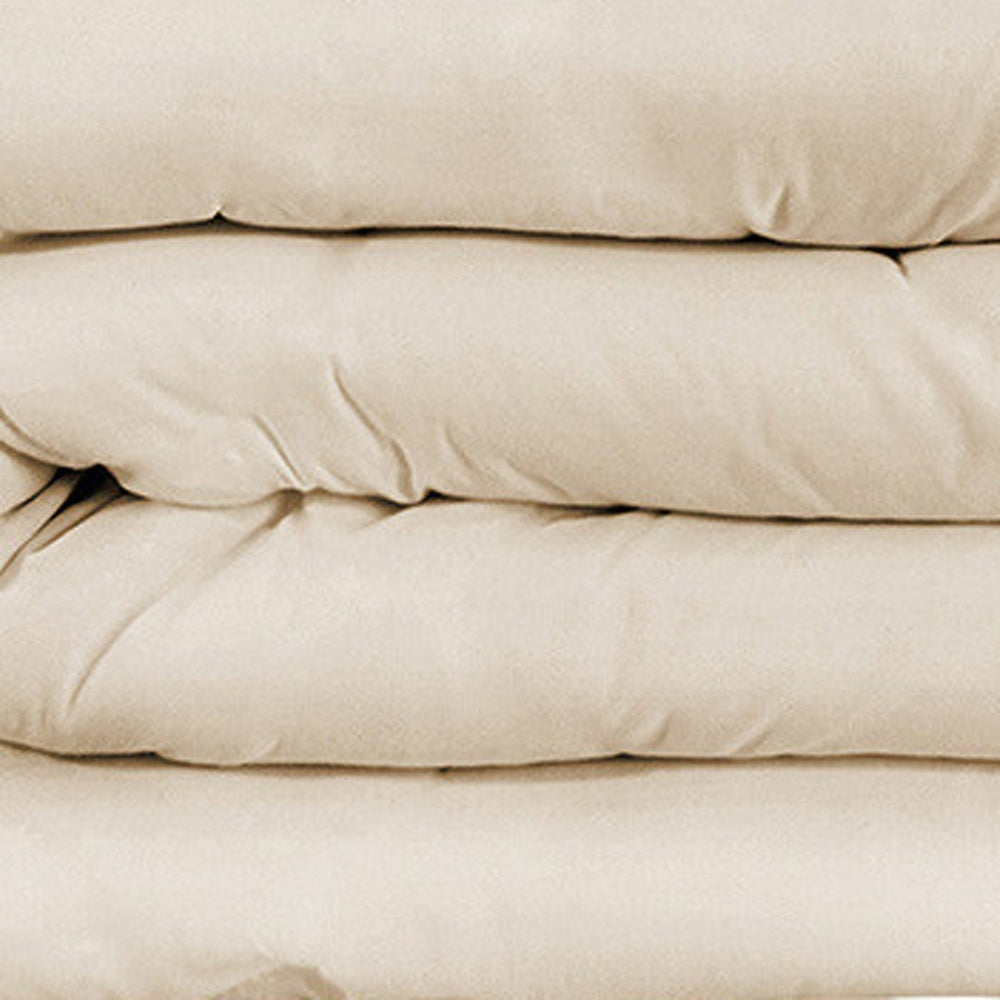 HomeRoots Ivory Queen Duvet Cover Set - 1200 Thread Count Cotton Blend, All-Season Comfort & Easy Care 528187
