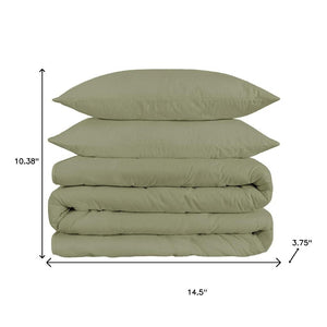 HomeRoots Sage Queen Duvet Cover Set - 1200 Thread Count Cotton Blend, Washable, OEKO-TEX Certified Comfort 528191