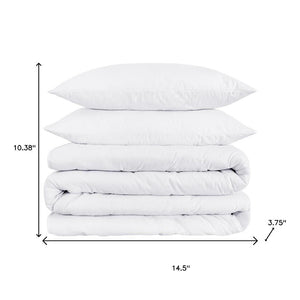 HomeRoots White Queen Cotton Blend Duvet Cover Set - 1200 Thread Count, Washable, Durable & Stylish Design 528194