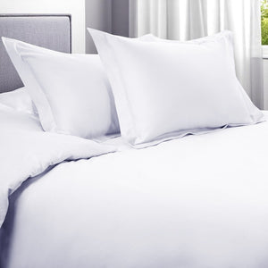 HomeRoots White Queen Cotton Blend Duvet Cover Set - 1200 Thread Count, Washable, Durable & Stylish Design 528194