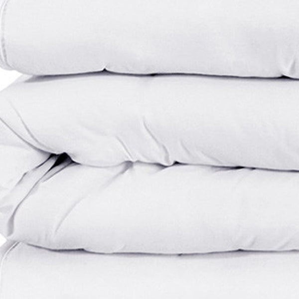 HomeRoots White Queen Cotton Blend Duvet Cover Set - 1200 Thread Count, Washable, Durable & Stylish Design 528194