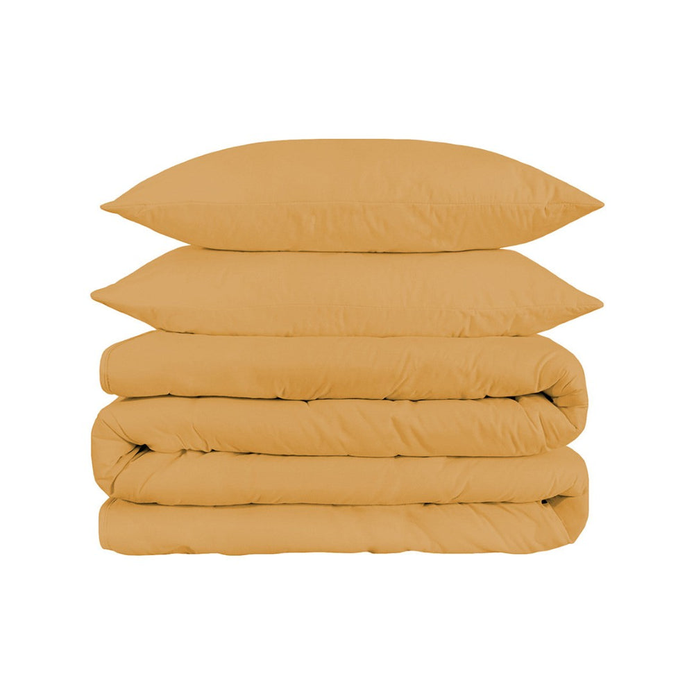 HomeRoots Gold King Cotton Blend Duvet Cover Set - 1200 Thread Count, Washable, Soft, Modern Elegance 528199