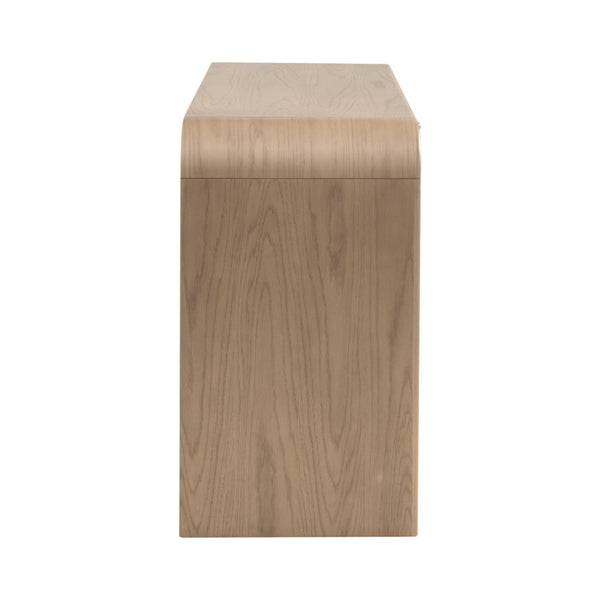 Essentials for Living Cannes Solid Oak Double Dresser with Cane Inlay Drawers and Brass Knobs 5282.NAT-OAK