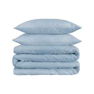 HomeRoots Light Blue King Duvet Cover Set - Luxurious 1200 Thread Count Cotton Blend, OEKO-TEX Certified Comfort 528201