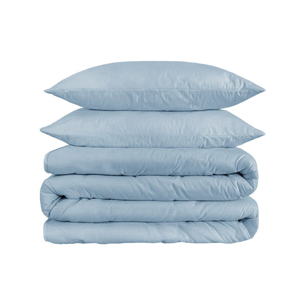HomeRoots Light Blue King Duvet Cover Set - Luxurious 1200 Thread Count Cotton Blend, OEKO-TEX Certified Comfort 528201