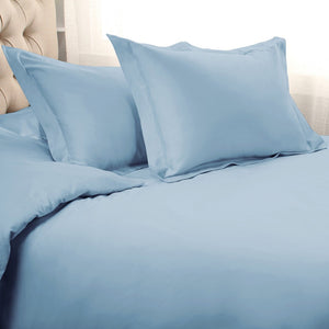 HomeRoots Light Blue King Duvet Cover Set - Luxurious 1200 Thread Count Cotton Blend, OEKO-TEX Certified Comfort 528201