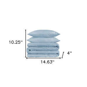 HomeRoots Light Blue King Duvet Cover Set - Luxurious 1200 Thread Count Cotton Blend, OEKO-TEX Certified Comfort 528201