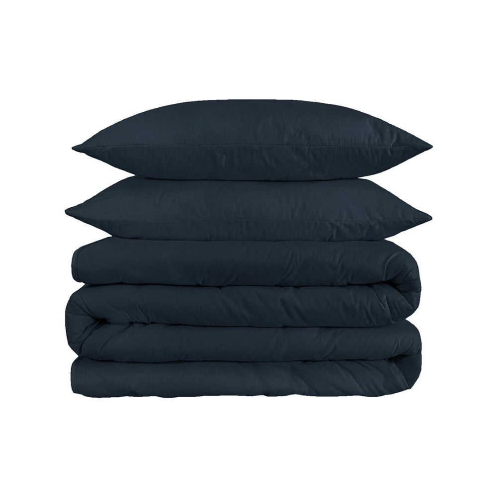 HomeRoots Navy Blue King Duvet Cover Set - Luxurious 1200 Thread Count, Washable, Durable & OEKO-TEX Certified 528202