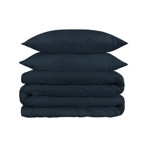 HomeRoots Navy Blue King Duvet Cover Set - Luxurious 1200 Thread Count, Washable, Durable & OEKO-TEX Certified 528202