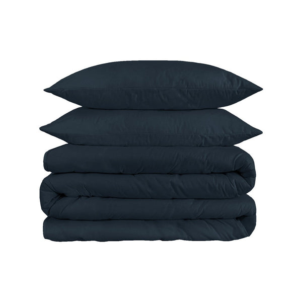 HomeRoots Navy Blue King Duvet Cover Set - Luxurious 1200 Thread Count, Washable, Durable & OEKO-TEX Certified 528202
