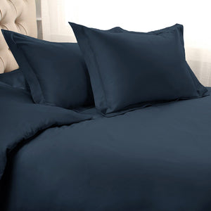 HomeRoots Navy Blue King Duvet Cover Set - Luxurious 1200 Thread Count, Washable, Durable & OEKO-TEX Certified 528202