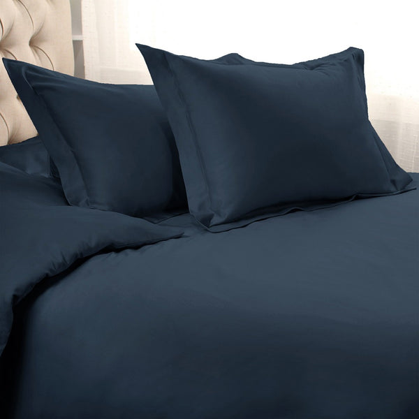 HomeRoots Navy Blue King Duvet Cover Set - Luxurious 1200 Thread Count, Washable, Durable & OEKO-TEX Certified 528202