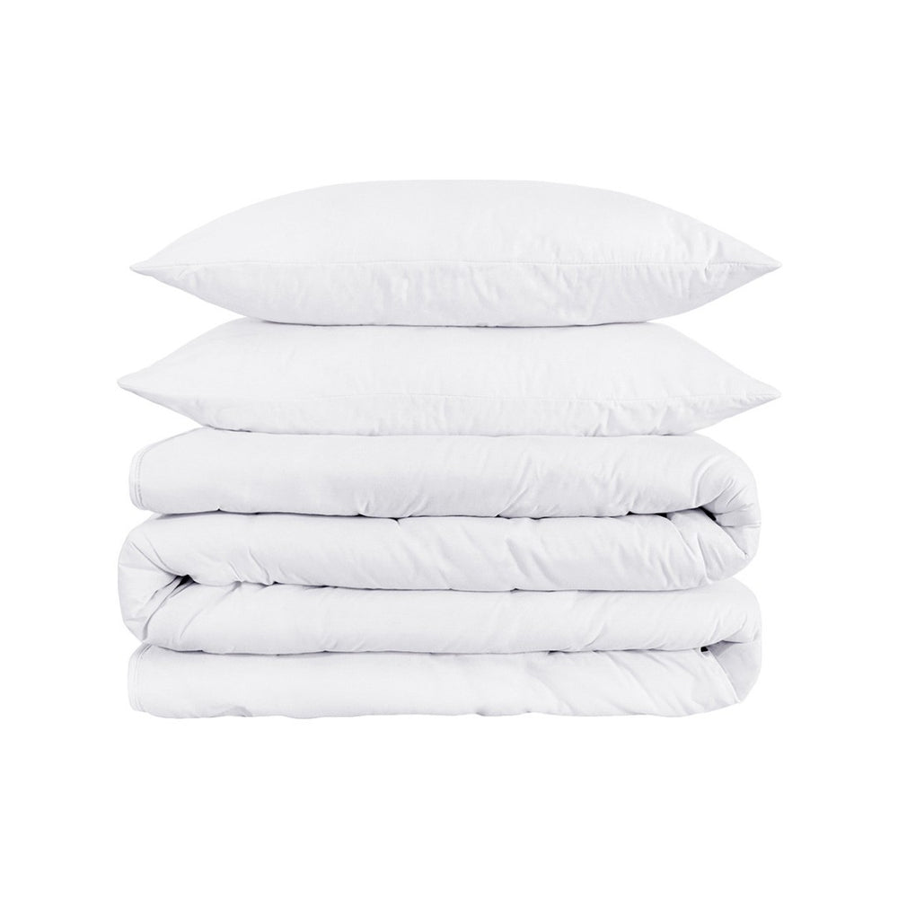 HomeRoots Platinum King Cotton-Blend Duvet Cover Set - 1200 TC, Breathable Comfort & Modern Style for Year-Round Use 528203