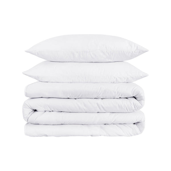 HomeRoots Platinum King Cotton-Blend Duvet Cover Set - 1200 TC, Breathable Comfort & Modern Style for Year-Round Use 528203