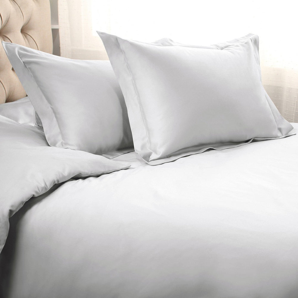 HomeRoots Platinum King Cotton-Blend Duvet Cover Set - 1200 TC, Breathable Comfort & Modern Style for Year-Round Use 528203