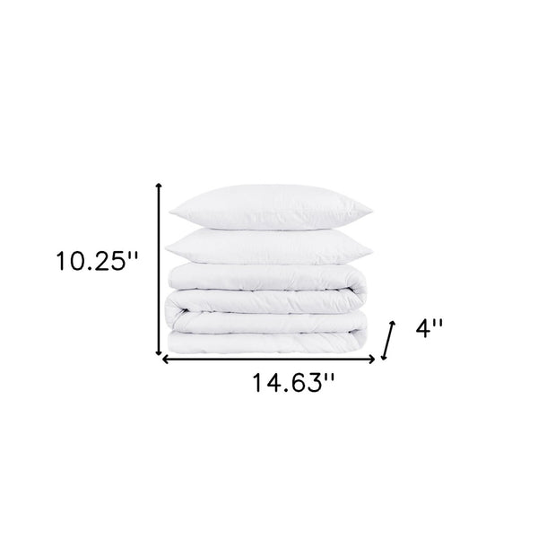 HomeRoots Platinum King Cotton-Blend Duvet Cover Set - 1200 TC, Breathable Comfort & Modern Style for Year-Round Use 528203