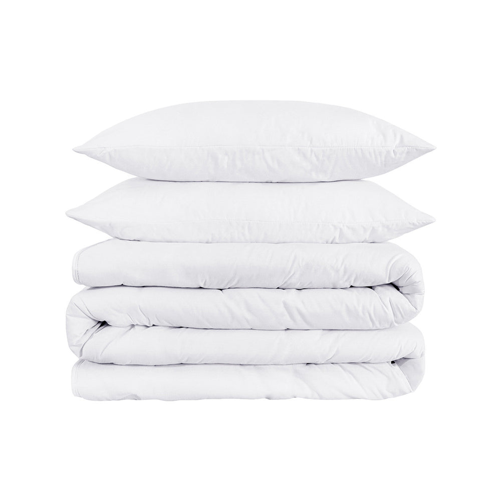 Homeroots White King Cotton Blend 1200 Thread Count Washable Duvet Cover Set  Egyptian Cotton 528206